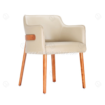 Restaurant chair with saddle leather